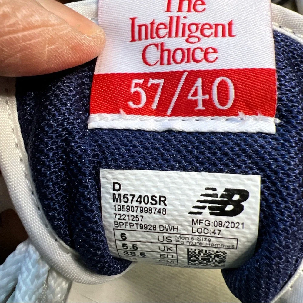 STAUD x New Balance 57/40 Sneakers Mens 6 White Blue Quartz Colored Laces New - Picture 11 of 16